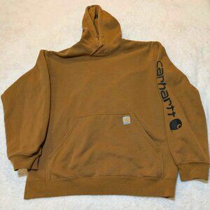 Carhartt Pullover Hoodie  Men's Loose Fit Large Carhartt Brown
